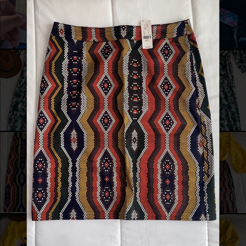 NY&Co Brown Tribal Print Skirt